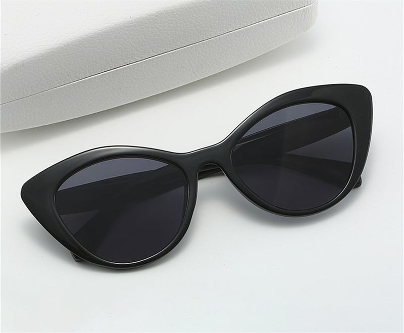 New Fashion Cat Eye Sunglasses Street Photography Versatile Small Fragrant Style Sunglasses Female Ins Style Trend Manufacturer Wholesale black box