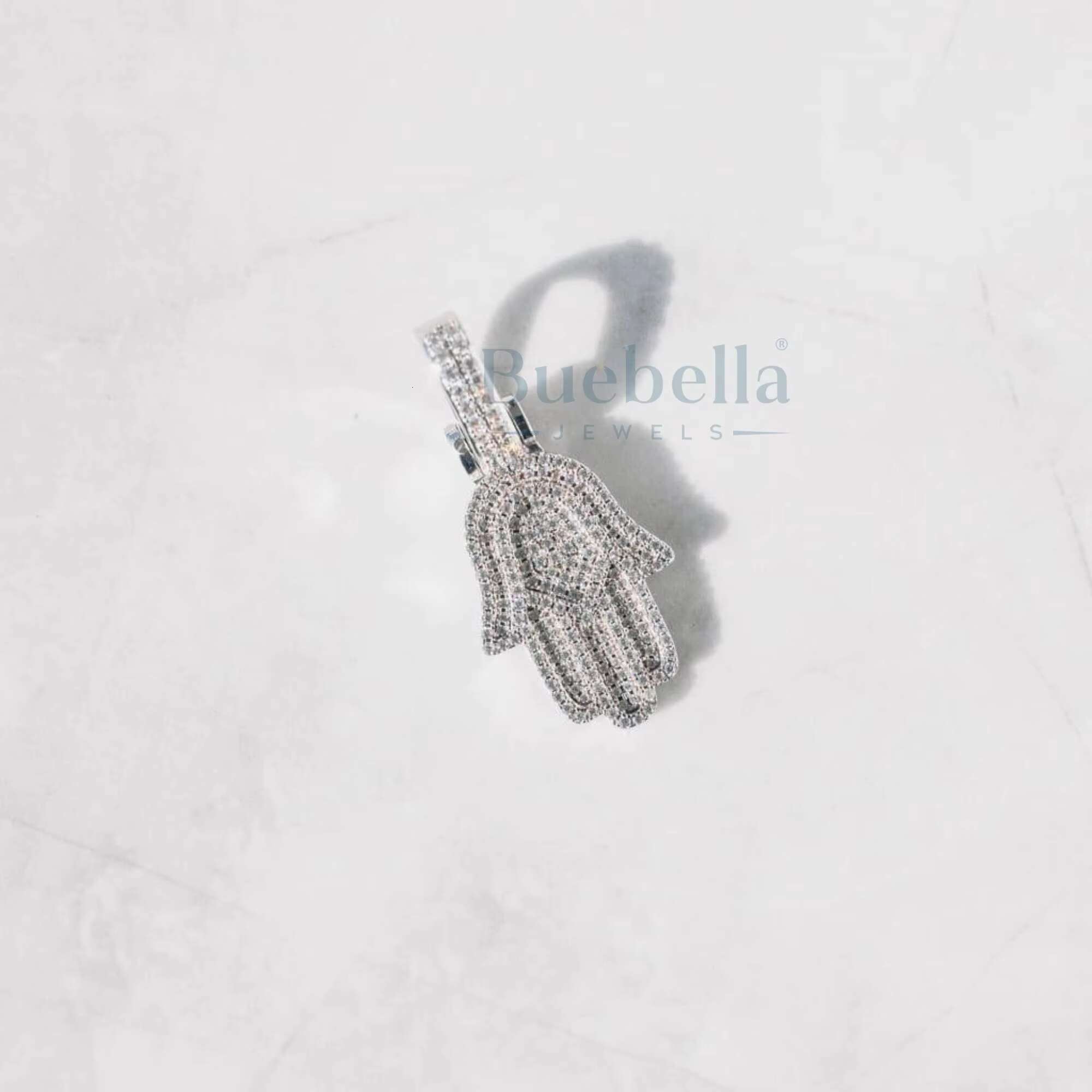 Hip Hop Jewelry Iced Out Custom Necklace Rapper Hand of Moissanite Necklace 925 Silver VVS Mossanite Women Pendant