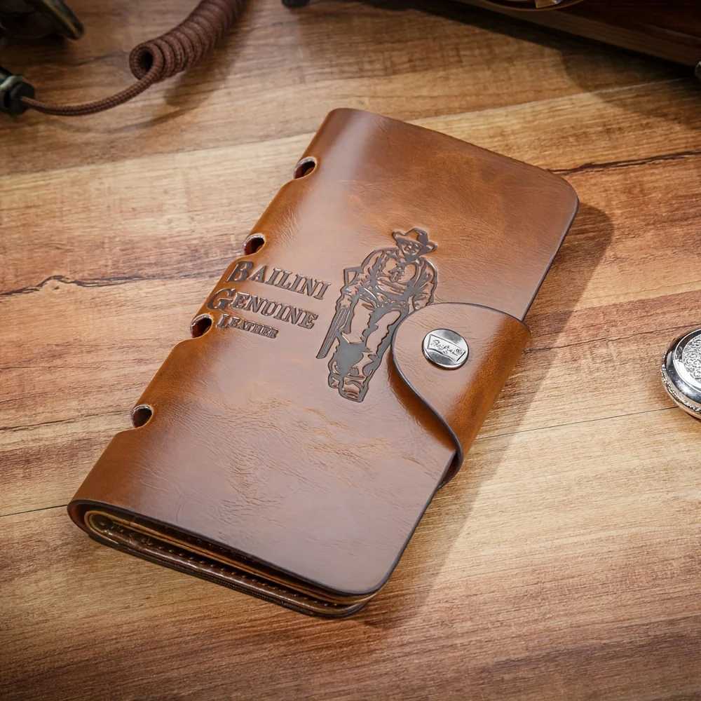 Mens PU Leather Wallet Bifold ID Card Holder Checkbook LG Cluh Billfold Mey Purse HandbagXJ250624