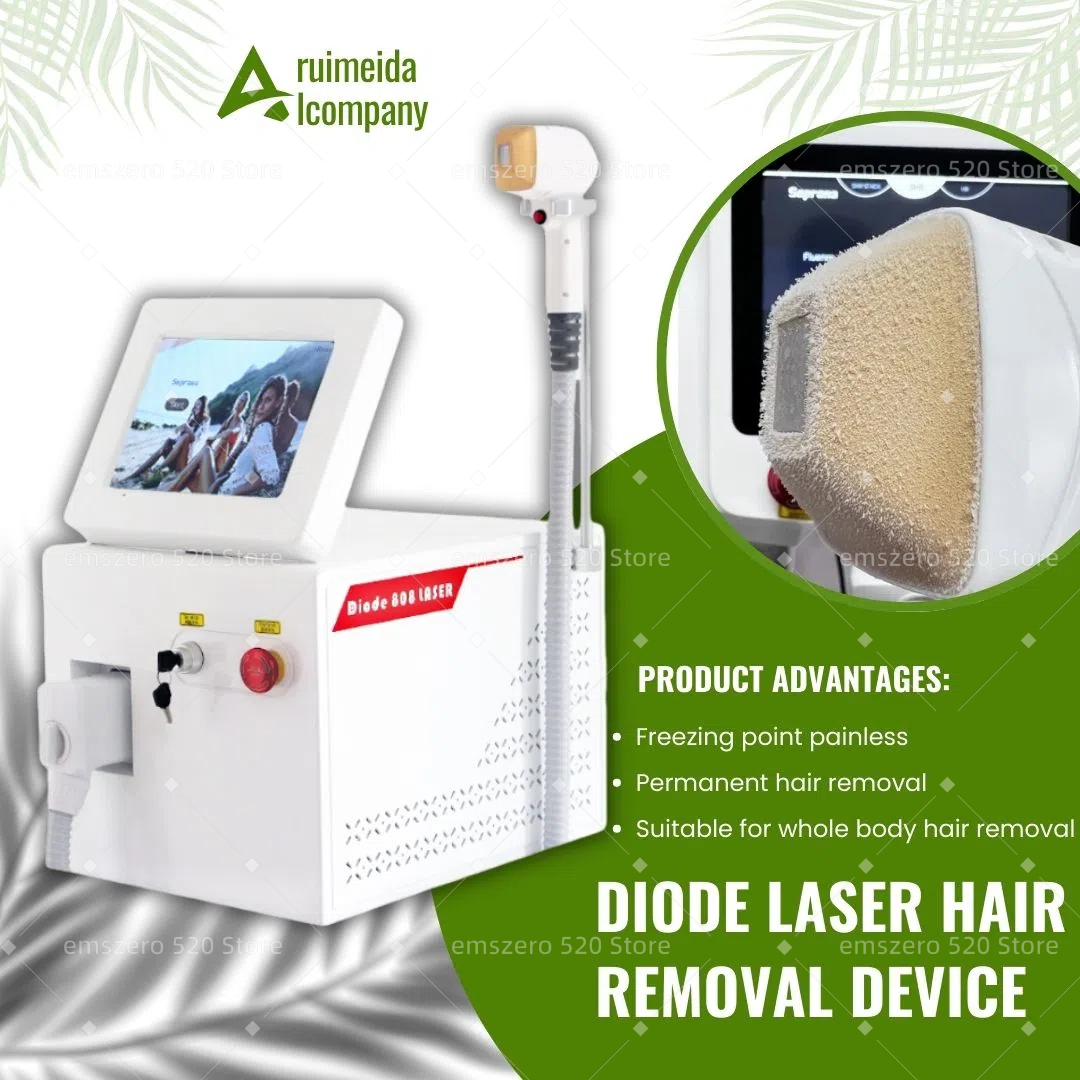 Diode Laser 808nm Hair Removal Machine Alexandrit Permanent Removal 3 Wavelengths Cooling Head Painless Laser Epilator