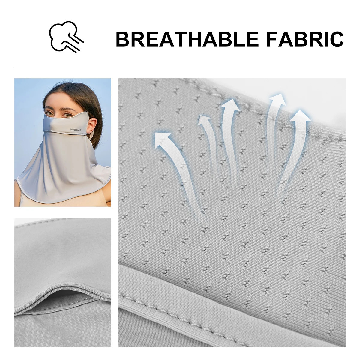WRELS Face Cover Ice Silk Sunscreen Mask Summer Anti-UV Breathable Cycling Scarf Sun Protection Hiking Neck Outdoor Activities 250624