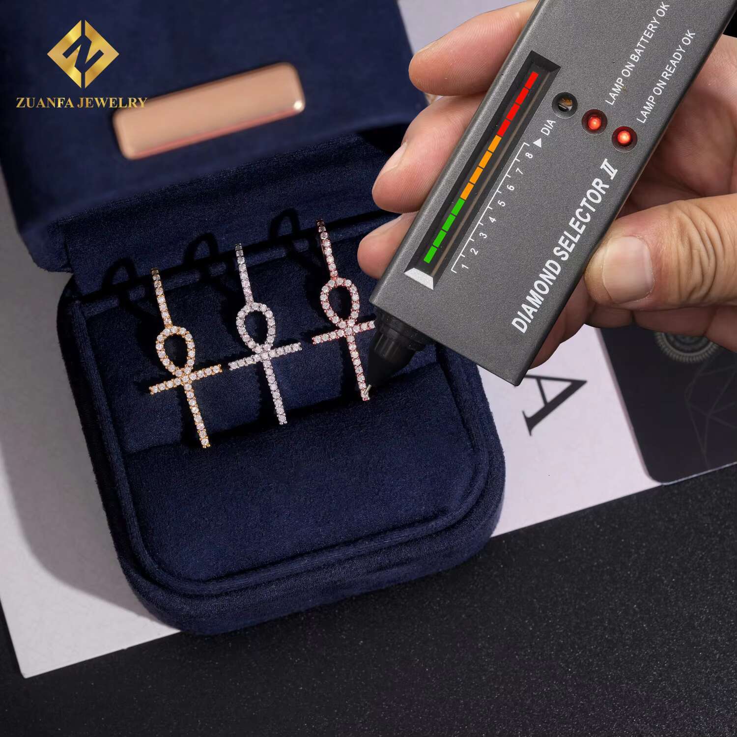 Hot Sale GRA Certificate Iced Out VVS Moissanite Full Diamond Cross Pendant for Womens for Men Pass Diamond Tester