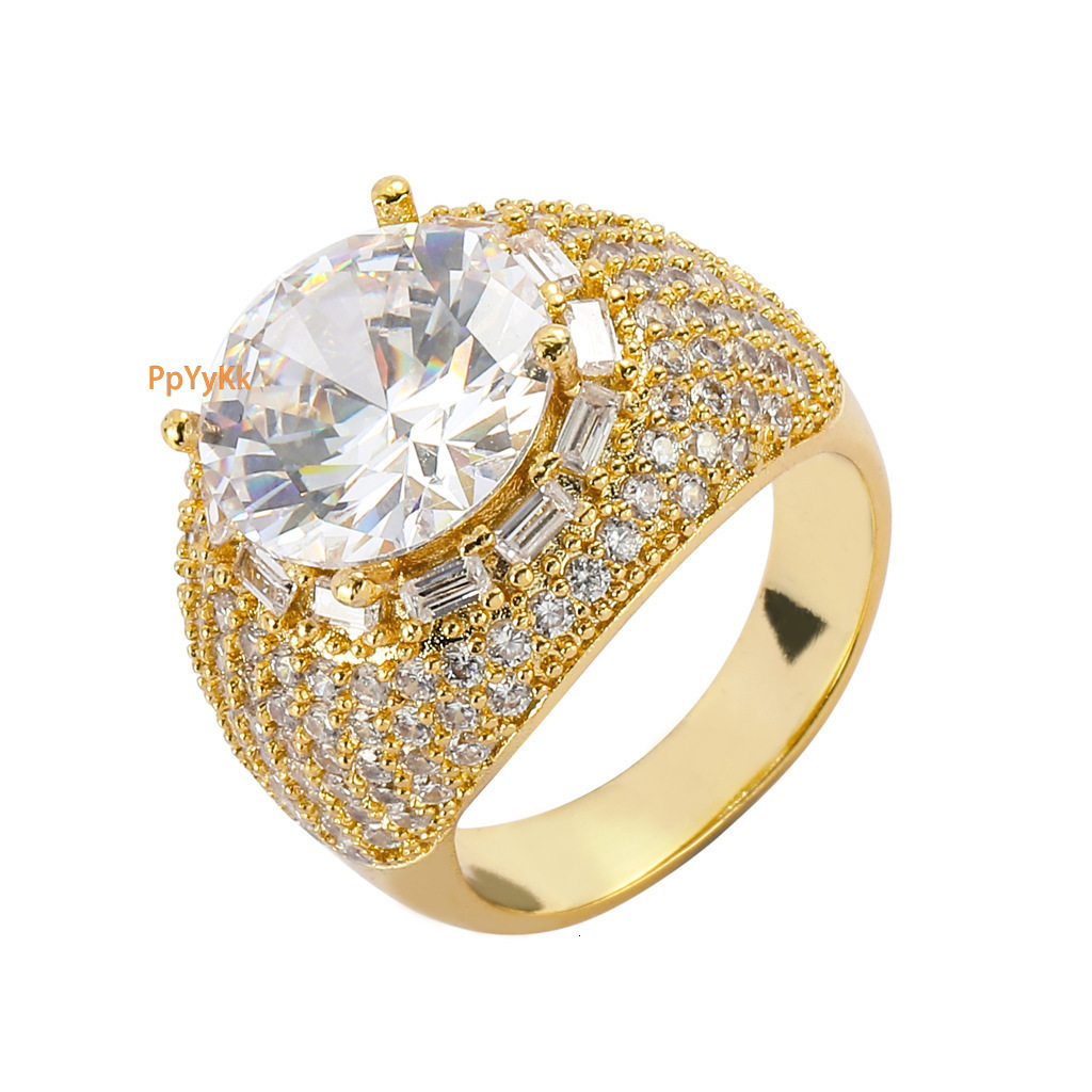 Luxury Moissanite Jewelry Hip Hop Ring Pigeon Egg Shaped Diamond Studded Couple Matching Rings Trendy Accessories Pass the Diamond Tester
