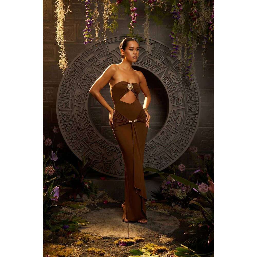 2025 New Retro Tube Top High Quality One Piece Swimsuit And Skirt Print Deep-V Lace-up Women Bikini Set Swimwear Bathing Suit