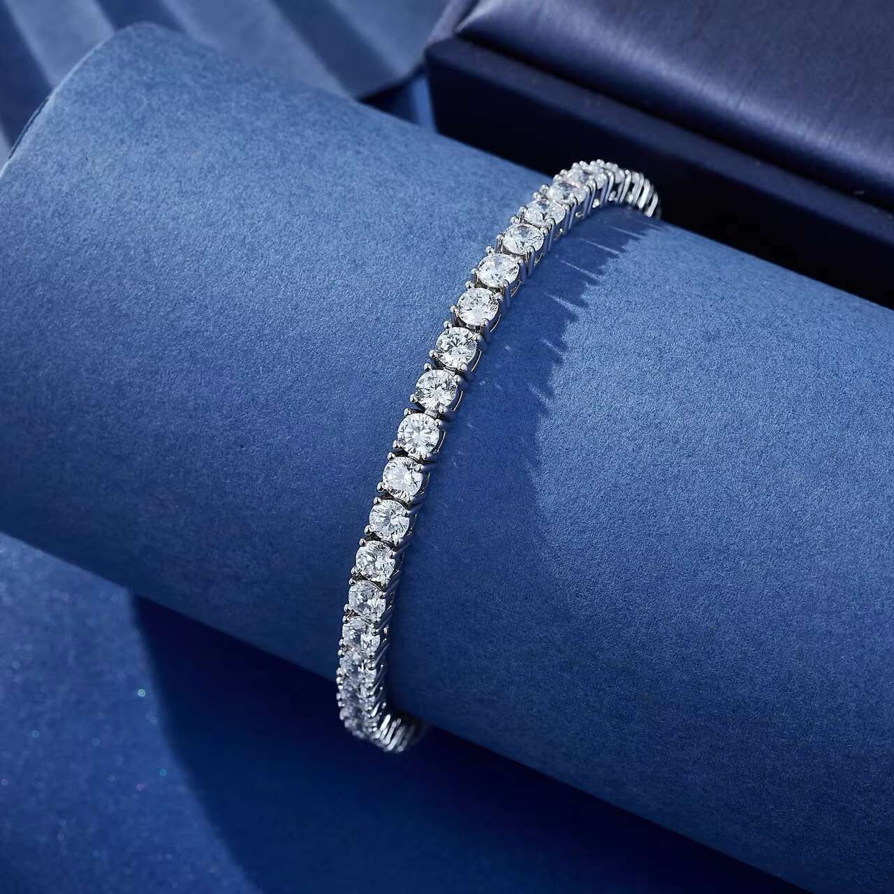 4mm CZ Rhodium Cubic Zirconia Fashion Silver Fine Bracelet Jewelry 14K Gold Plated Trendy Women Tennis Zircon Chain Bracelet