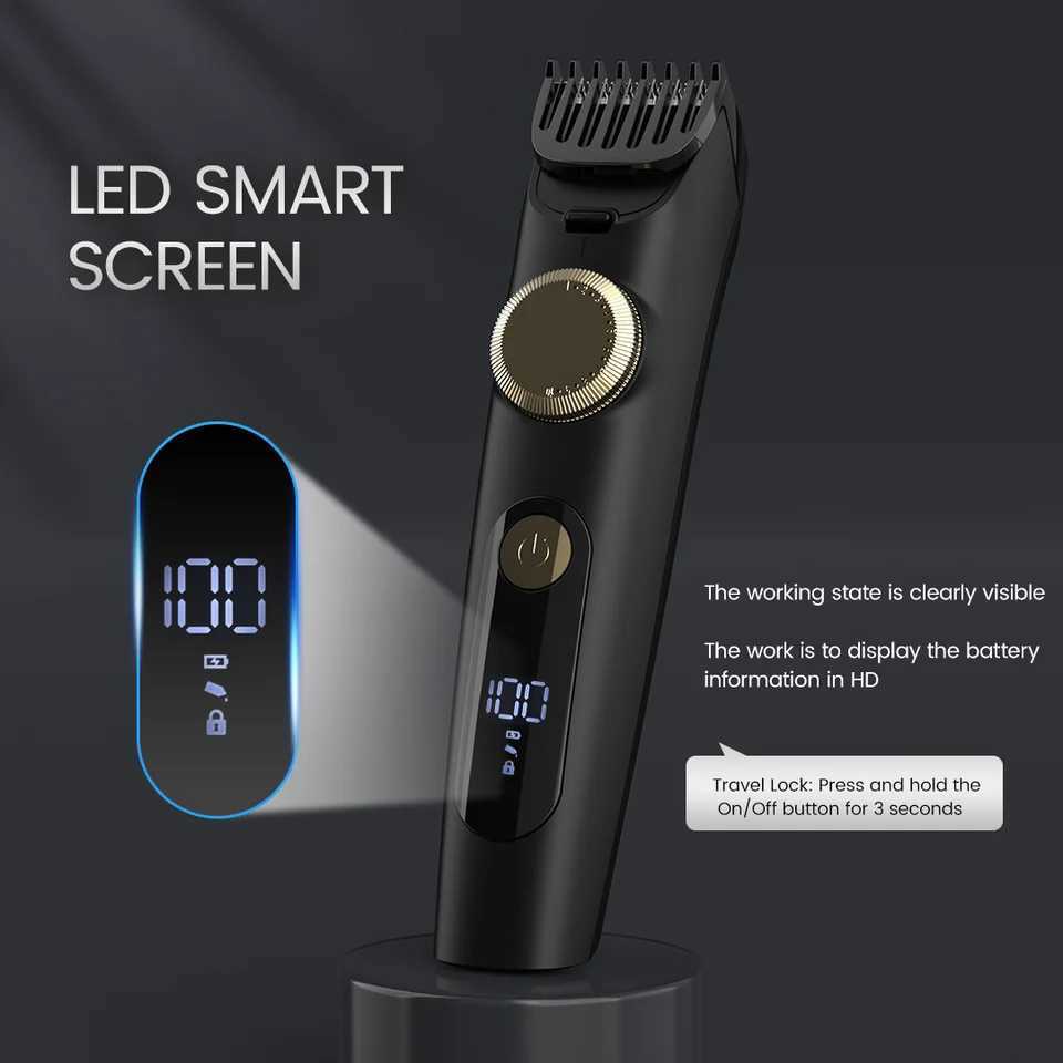 Sejoy Electric Hair Clipper Rechargeable Hair Trimmer IPX7 Waterproof Adjustable Speed Barber Clippers For Men Professional XJ250624