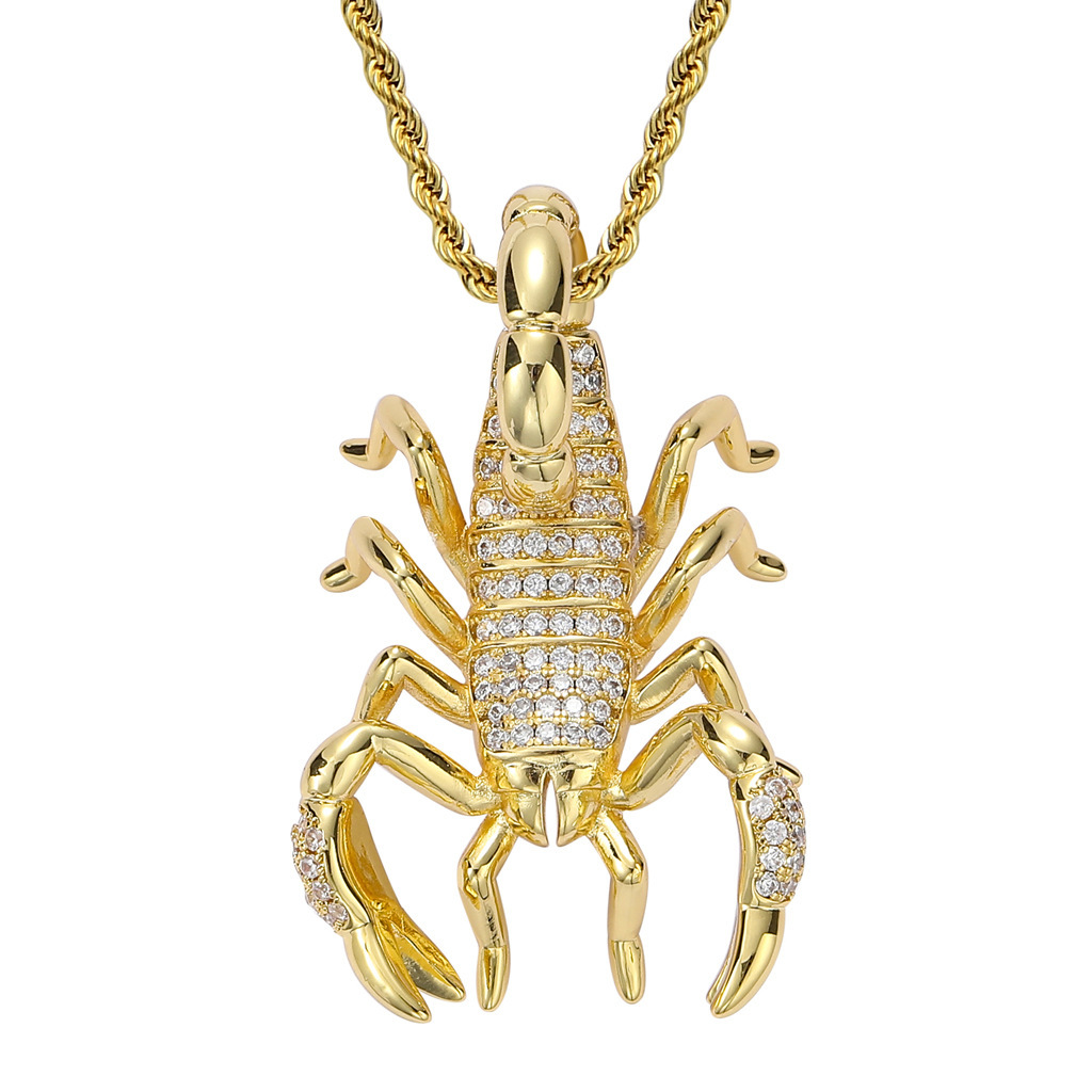Hip Hop Moissanite Jewelry 3D Scorpion Pendant Iced Out Diamond Men's Rapper Accessory Pass the diamond tester