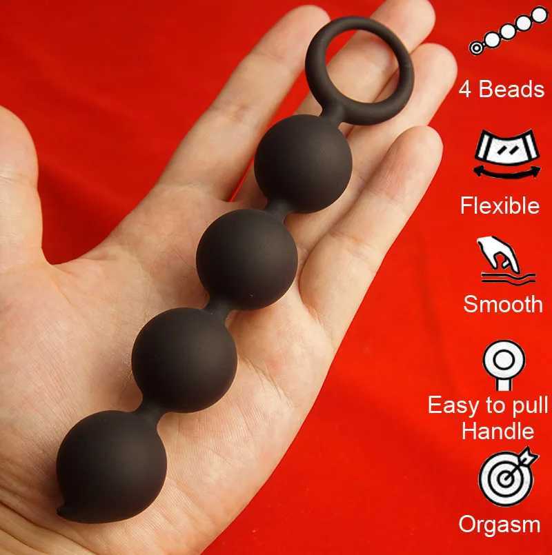 Silicone Anal Beads Balls Sex Toys Anal Plug Buttplug Butplug Butt Ass Plugs Training Trainer Diator W250624