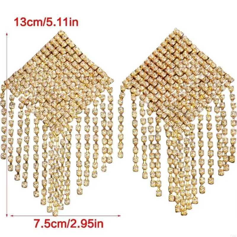 72XE Rhinestones Tassels Nipple Cover for Carnivals Party Alloy Pasties Body Chain W250624