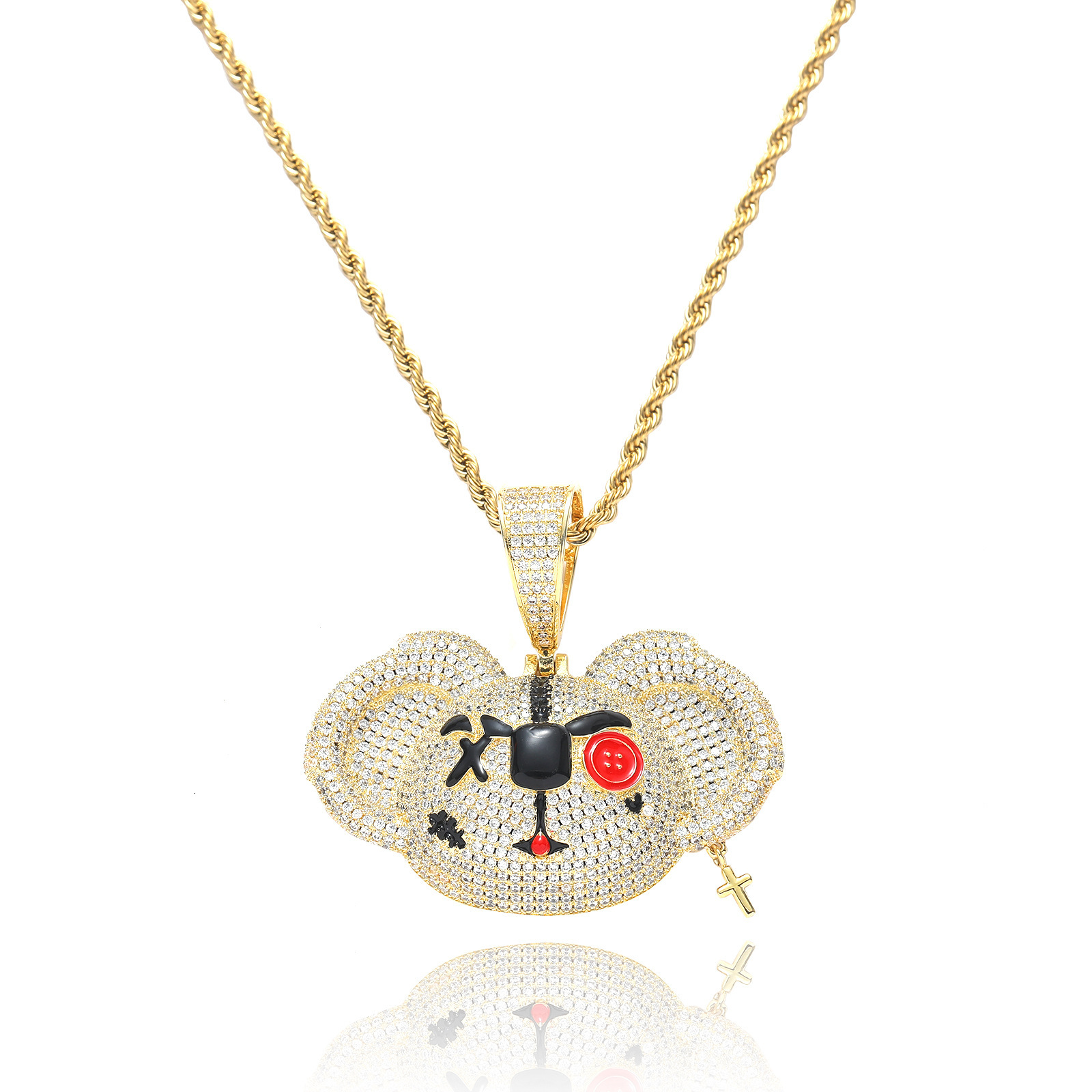 New Arrival Moissanite Jewelry Hip Hop Cartoon Pendant Creative Hip Hop Chain Iced Out Swag Labubu Accessory Pass the diamond tester