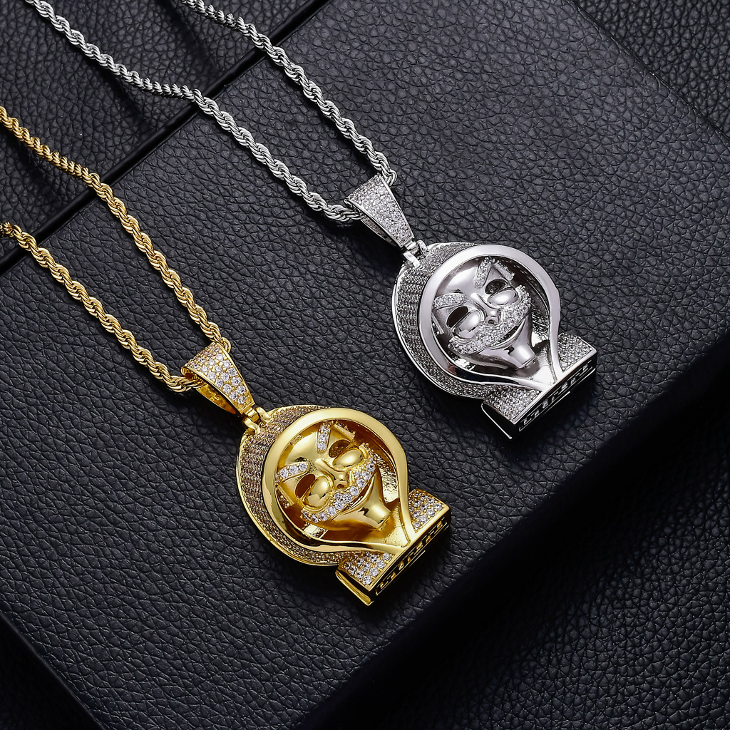 Luxury Moissanite Jewelry Punk Grim Reaper Pendant Trendy Brand Hip Hop Necklace Iced Out Cloak Skull Pendant Pass the diamond tester