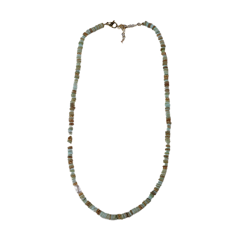 Natural Freshwater Pearls & Stone Accents Adjustable Necklace Total Lenghth 44 cm Including Tailchain