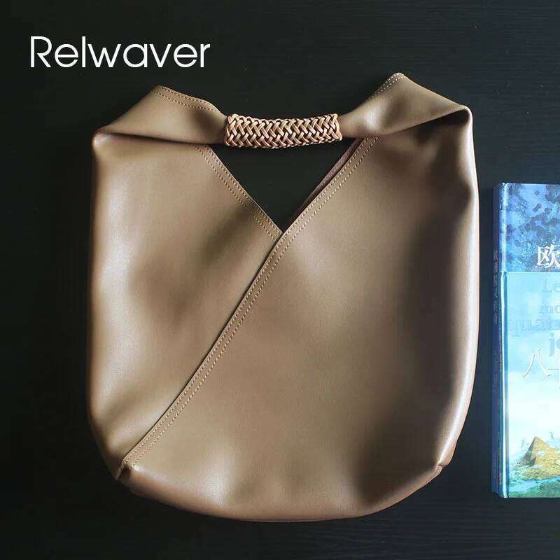 Luxury Designer bags Relwaver shoulder cowhide split leather bucket 2024 spring summer big tote bag hollow handle composite women handbags