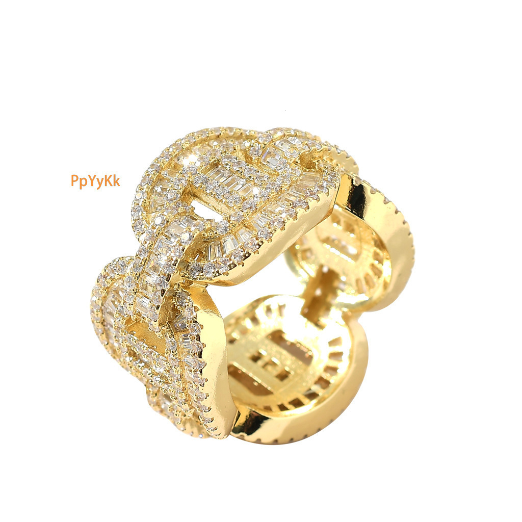 Luxury Moissanite Ring Bling Bling Trendy Unique Men's Couple Rings Accessory Iced Out Swag gold filled jewelry Pass the diamond tester