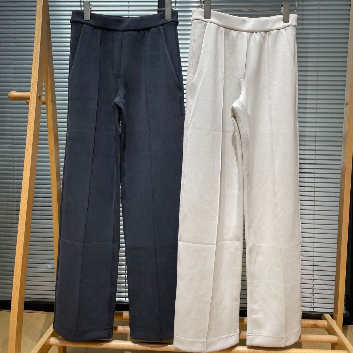 Soft Magic 30inch Vertical Line High Waist Straight Casual Commuter Business Long Leg Suit Pants for Tall People