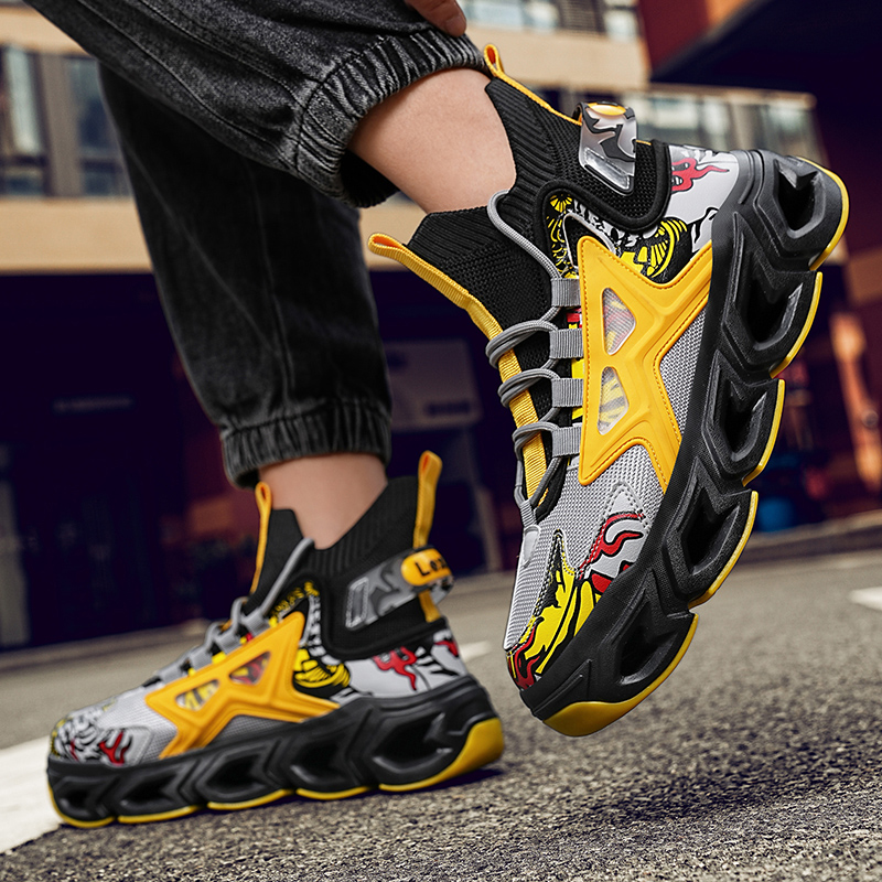 2427-Cross Border Plus Size 2025 Summer New Tank Sole Sports Men's Running Shoes Fly Woven Mesh Breathable Socks Mouth Tide Shoes