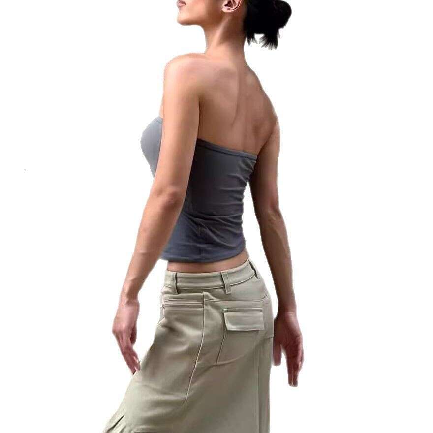 Sexy Pure Desire Hot Girl Bare Sensation Elastic One-Piece Tube Top American Style Sports Skin-Friendly Base Wrap Chest Women B5