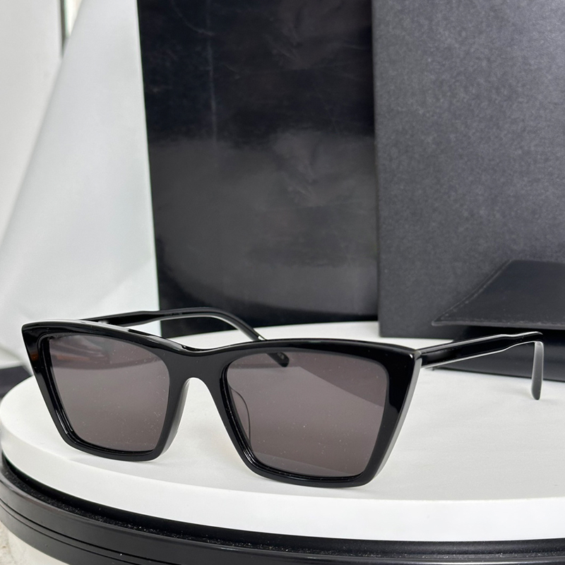 SL Designer Sunglasses For Women 737 Mica Thin Vacation Glasses men trendy street shooting sunglasses cat eye frames in black perfect for work and leisure with box