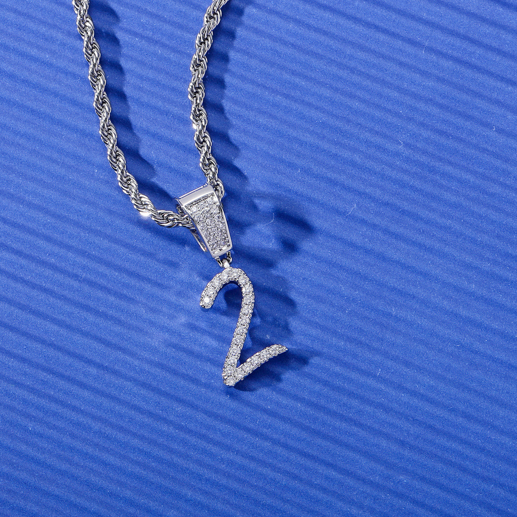 New Custom Hip Hop Number Letter Pendant Necklace Iced Out Simple Luxury Moissanite Jewelry Pass the diamond tester