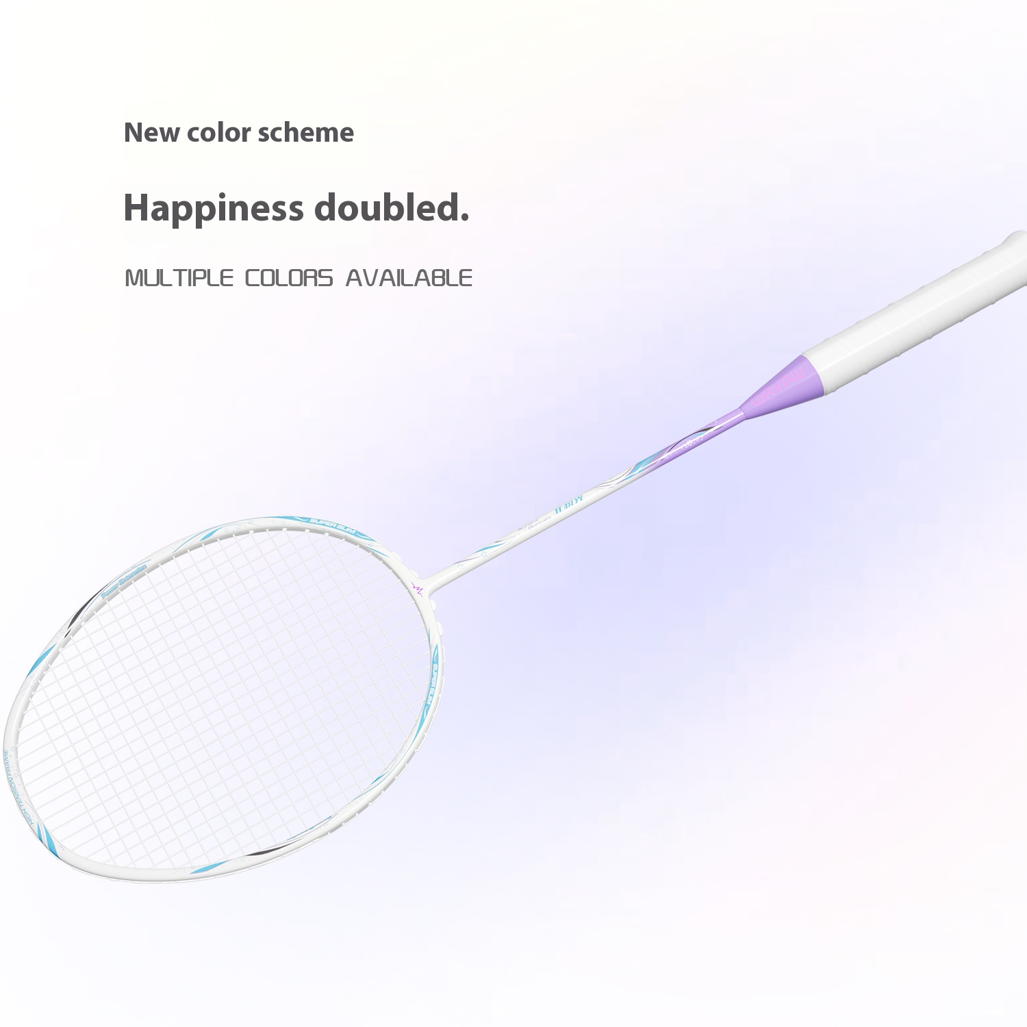 Aurora Borealis Badminton Racket | Beginner-Friendly | 26LBS Tension | 4U Ultralight Full Carbon Fiber | Shock-Absorbing Design purple