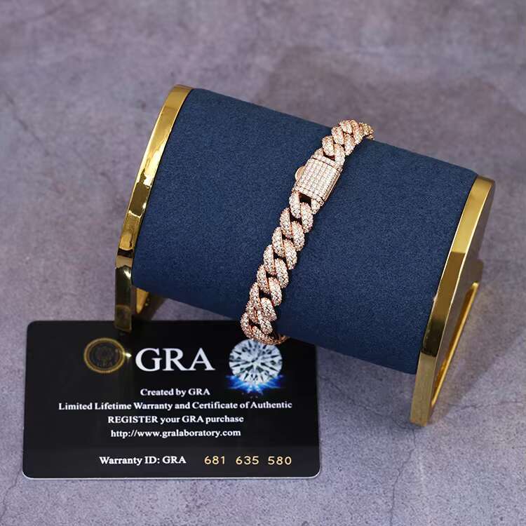 Hot Sale VVS Moissanite Diamond Chain 6mm-13mm S925 Sterling Silver Cuban Link Mens Hip Hop Fine Jewelry Necklaces Bracelets