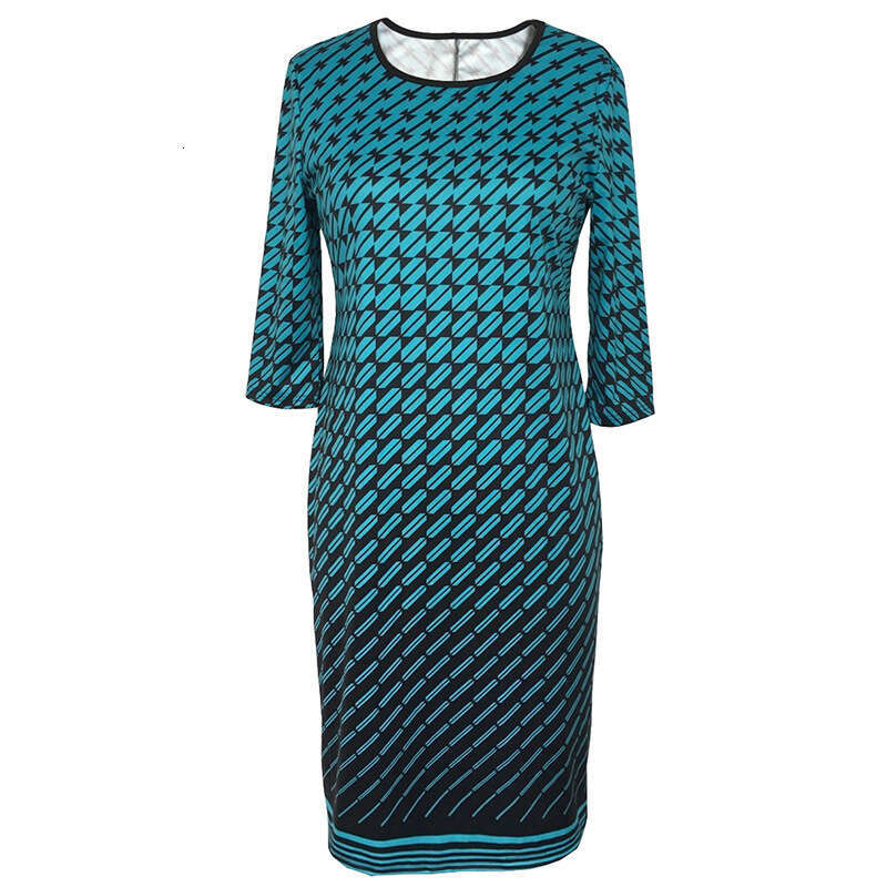 Spring And Autumn Dress Plus Size Three-Quarter Sleeve Elegant Women's Clothing B5