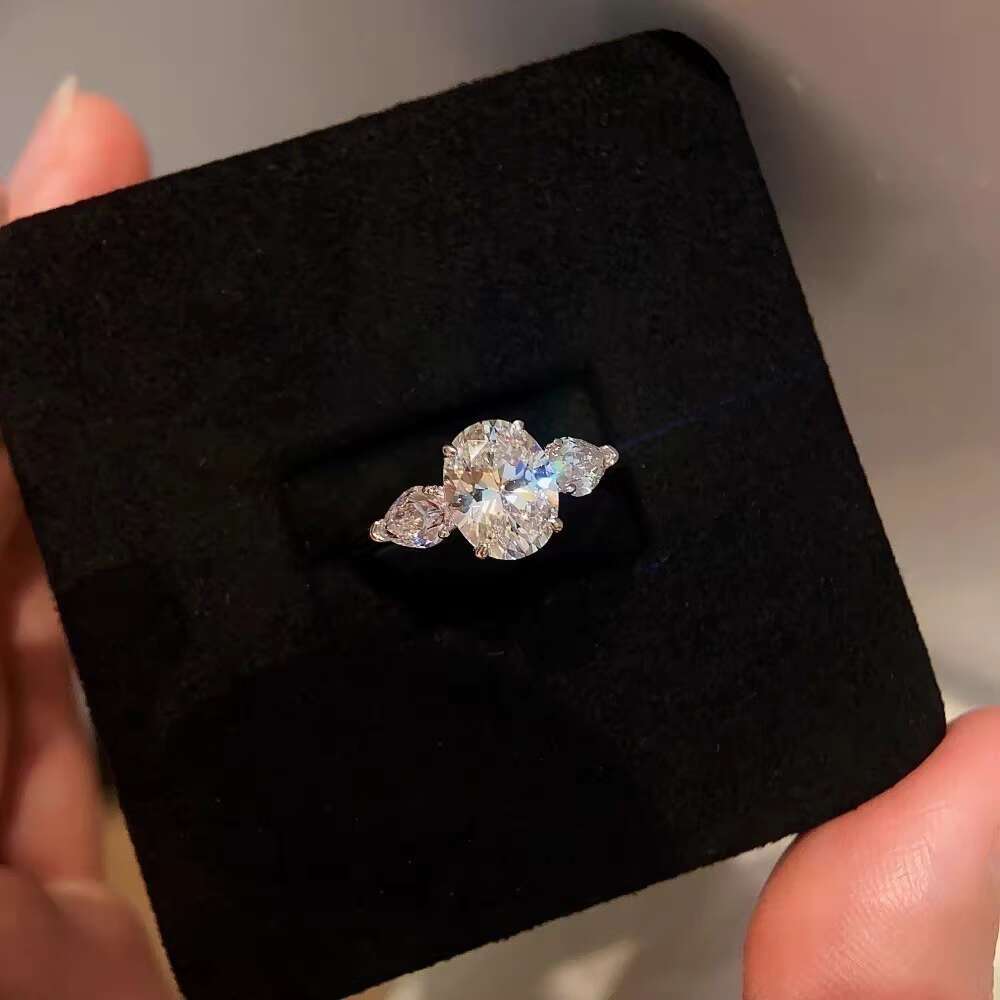 Gra Certified Real 2CT Big Moissanite Diamond Ring for Women Double Heart Zircon 925 Sterling Silver Engagement Luxury Jewelry