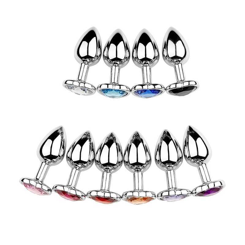 Anal Plug Heart 3 Sizes Stainless Steel Crystal Anal Plug Removable Butt Plug Stimulator Anal Sex Toys Prostate Massager Dildo W250624