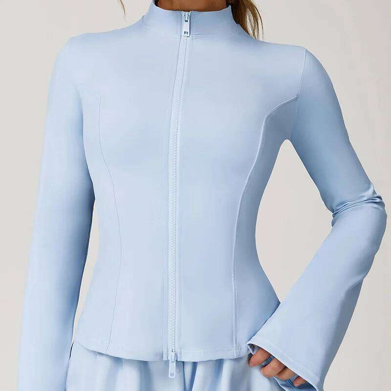Women's Zipper Long-sleeved Stand-up Quick-drying Training Yoga Clothes Breathable Top Fiess Sports Jacket