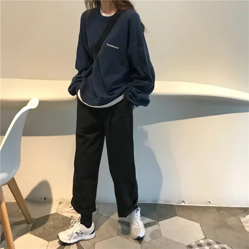 Women Hoodie Letter T-shirt Spring Autumn Korean Fashion Thin Chic Long Sleeve Sweatshirt Women Loose Cool Pullover Y2k Clothes 250618