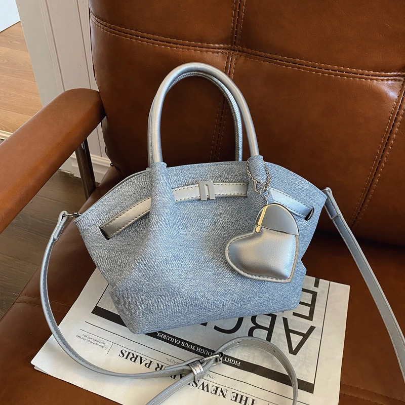 Fashionable Handcarrying Denim Cloud Bag Highend Simple Casual Shoulder Trendy Temperament Crossbody Bag 250624