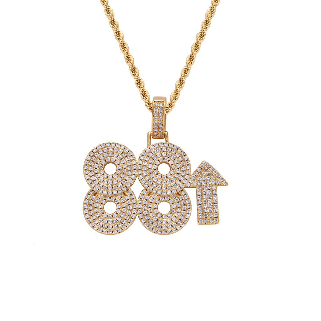 Luxury Moissanite Jewelry Celebrity Style Hip Hop Pendant Jewelry Men's Diamond - Encrusted Digital Necklace Pass the diamond tester