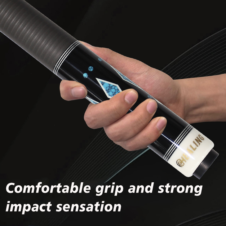 OKHEALING 1/2 Split Pool Cue 12.9mm Bakelite Tip Billiard Cue Stick Carbon Fiber Billiard Sticks Uni-loc or 3 Teeth Joint Length 1474mm/58inch Weight 