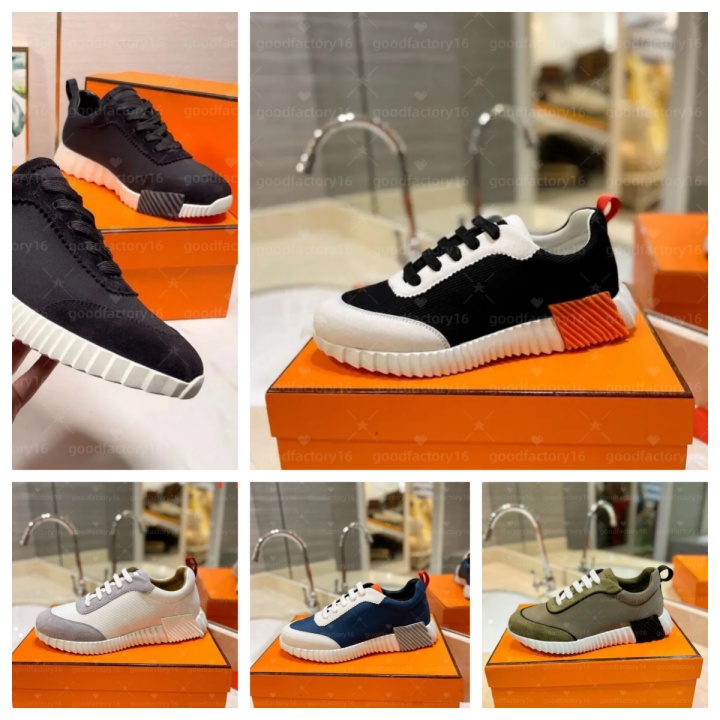 2025 Flat Trainer H Word a2e Bouncing Sneakers Designer Suede Casual Shoes Trainers Breathable Mesh Running Shoe Men Bounce Sneaker Non-Slip Rubber Sole