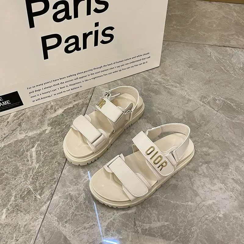 Women Flat Slippers Straw Fashion Beige Woman Casual Sandal Pool Beach Outdoor Shoes