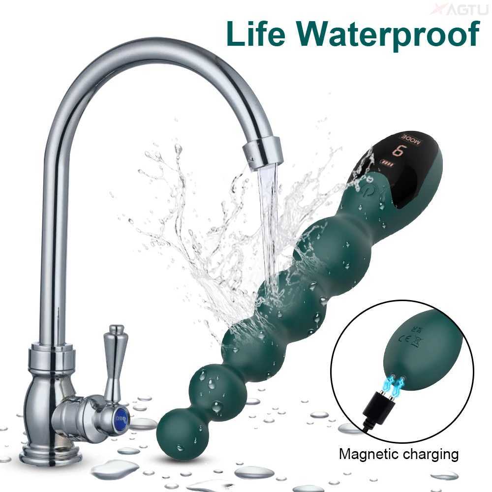 Vibrating Anal Beads Butt Plug for Men Women Anal Vibrator Anal Balls Men Prostate Massager with LED Digital Screen W250624