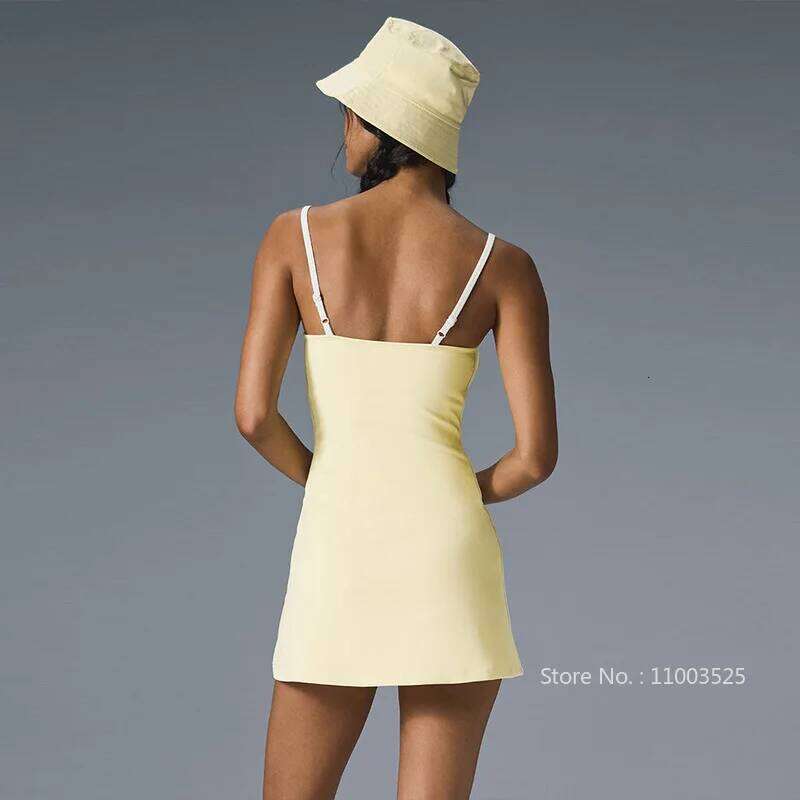 Golf Tennis Dress with Pad Sports Set Yoga for Women Backless Workout Pickleball Dresses Sleevesless Badminton Skorts Activewear