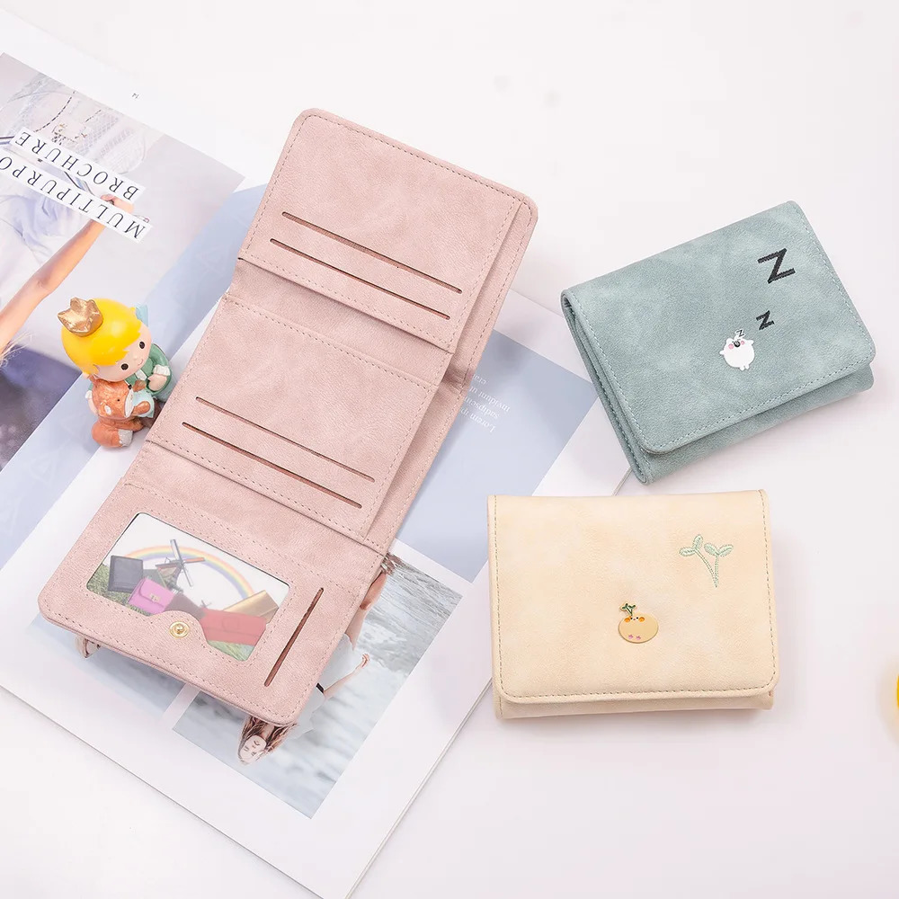 Chinese Women Lady Classy Cute Pink Fashion Simple Embroidery Lovely Fox Tassel Short Money Case Wallet Purse 250623