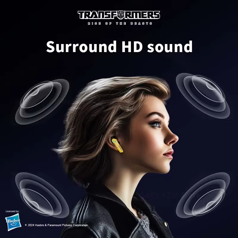 TRANSFORMERS TWS Bluetooth 5.4 Earphones Noise Reduction Headphones Gaming Music Dual Mode Sport Earbuds TF-T10