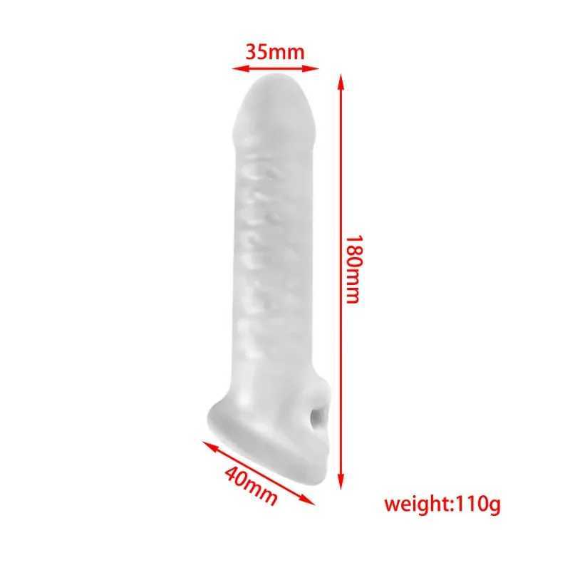 Penis Enlargement Sleeve Thicken Peins Extender Sleeve Soft Lock Sperm Cock Ring Sex Toys for Men Sex Products Penis Enlarger W250624