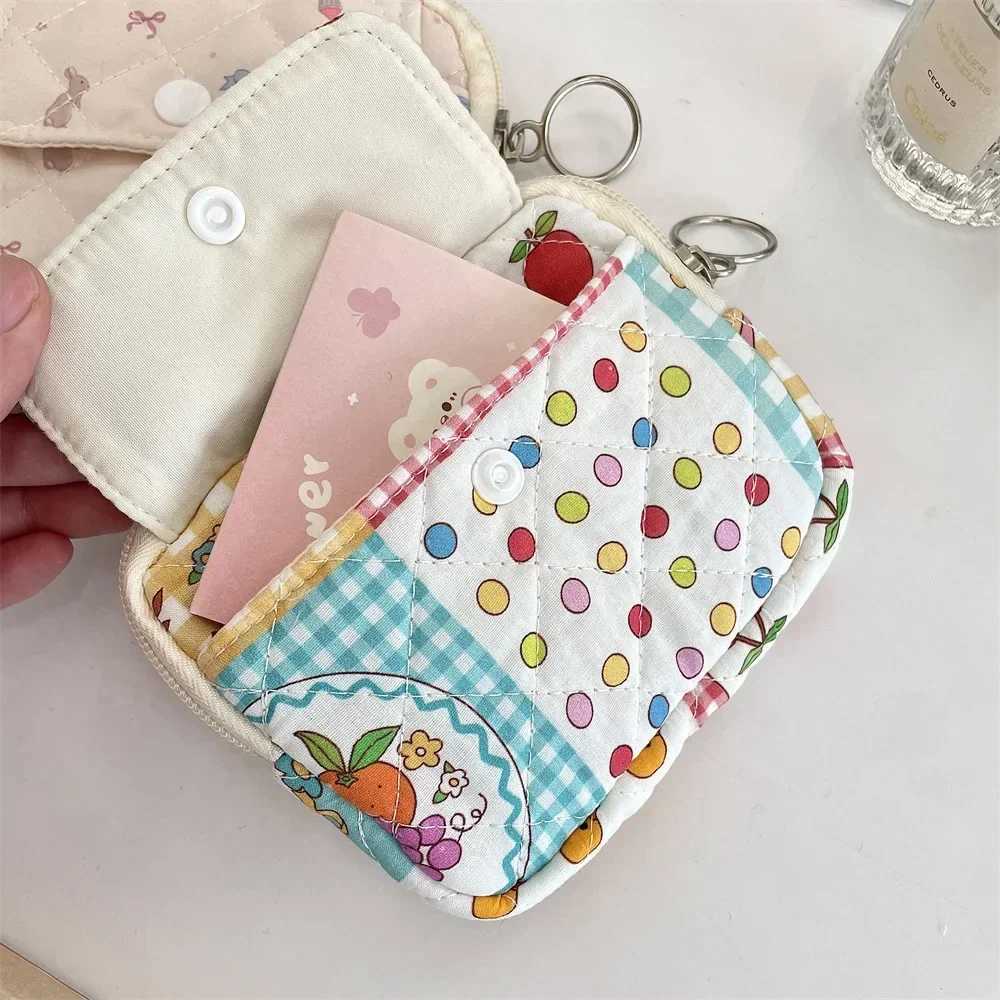 Cute Cartoon Floral Quilting Document Storage Bag Card Wallet Coin Purse ID Card Holder Drivers License Holder Badge Holder XJ250624