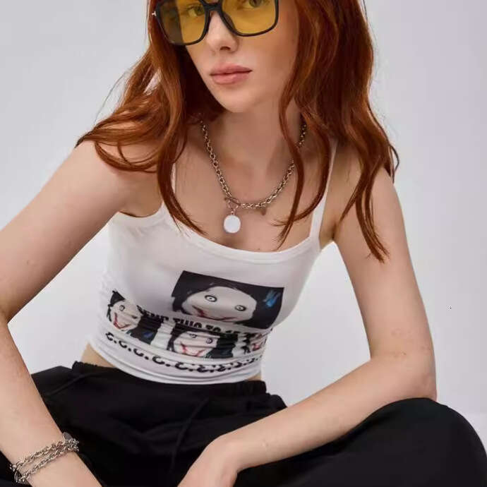 American Style Camisole For Women Summer Outerwear Inner Layer Design Sense Niche Hot Girl Slim Fit Slimming Top B5