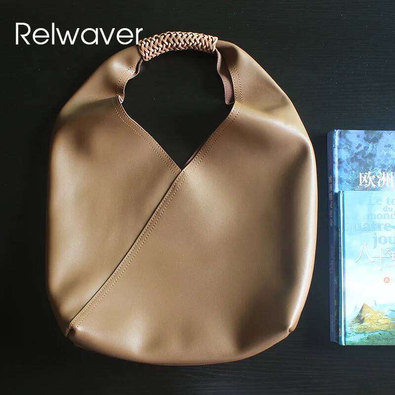 Luxury Designer bags Relwaver shoulder cowhide split leather bucket 2024 spring summer big tote bag hollow handle composite women handbags