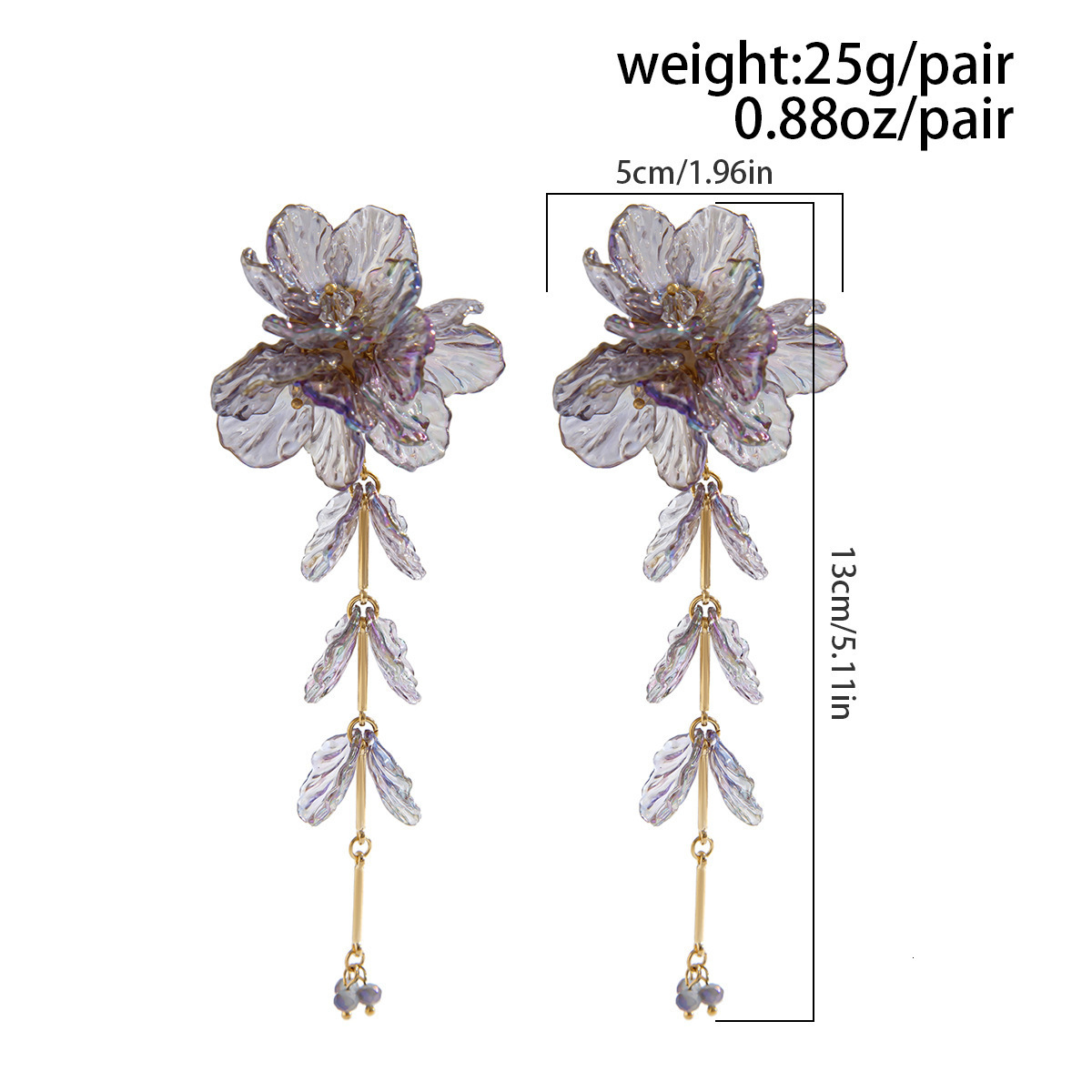 Vacation Style 3D Floral Colorful Scallop Flower Tassel Stud Earrings for Women