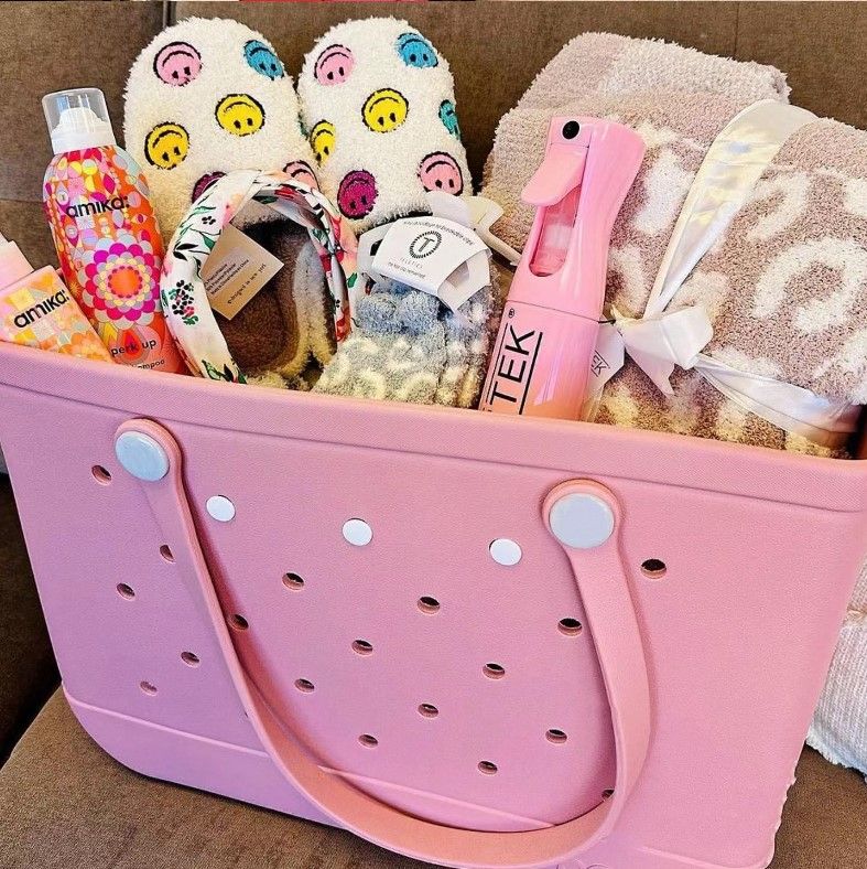 Beach Bags Waterproof Bogs Shopping Bags Solid Punched Organizer Basket Summer Outdoor Water Park Handbags Large Women's Totes