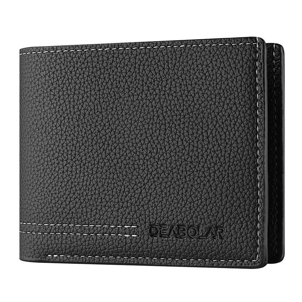 Mens Wallet Mens Youth Luxury Short Leather Card Holder Slim Minimalist Double Fold Mens Wallet XJ250624