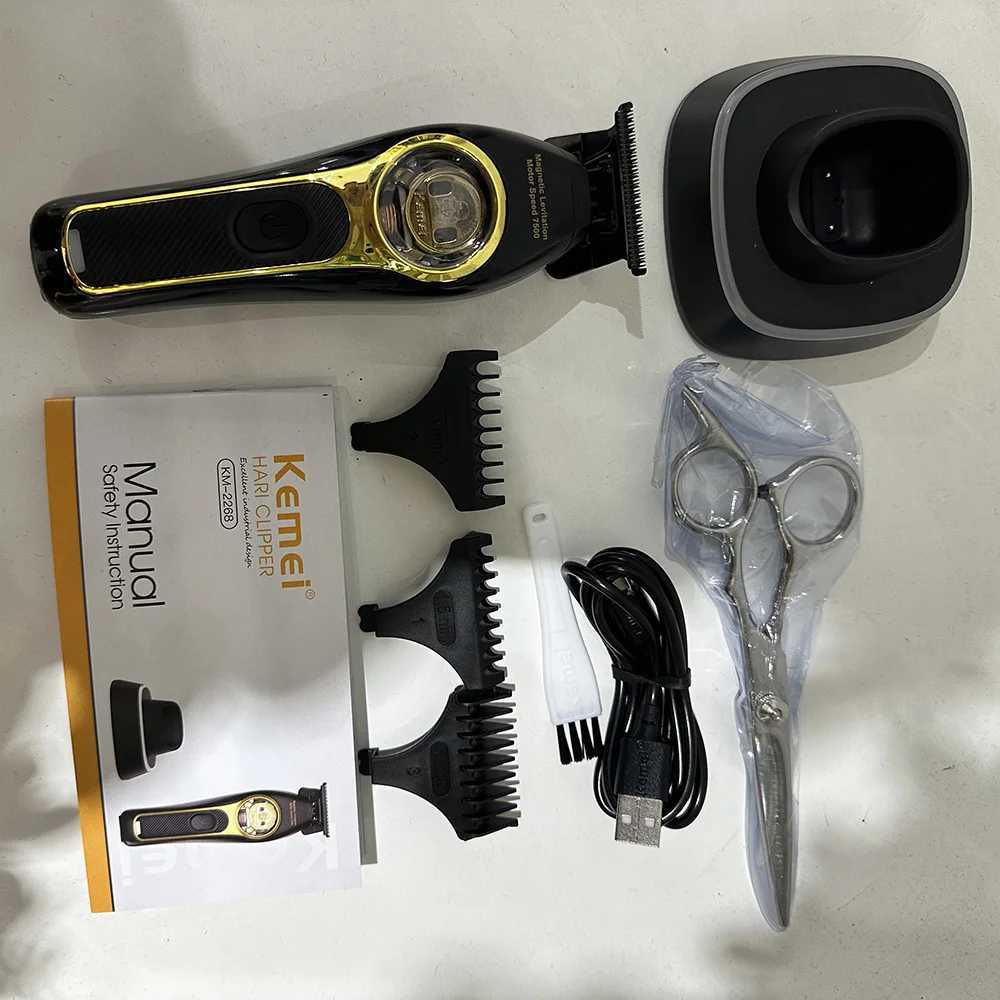 Kemei 2373 2268 Barber Hair Clippers Professional Cordless Hair Trimmer Electric Men Finish Hair Cutting Machine Vector Motor XJ250624