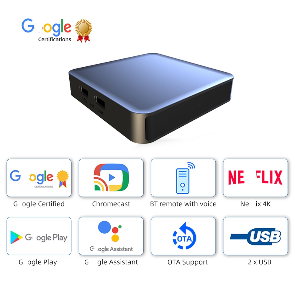 Dcolor GD2 TV Box Android 12 Amlogic S905Y4 2GB 32GB Support AV1 1080P H.265 4K Wifi BT Voice Input Media Player