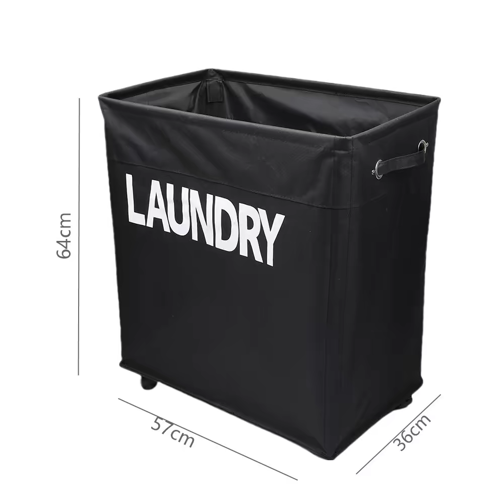 Large capacity foldable dirty clothes basket with wheels factory direct sales