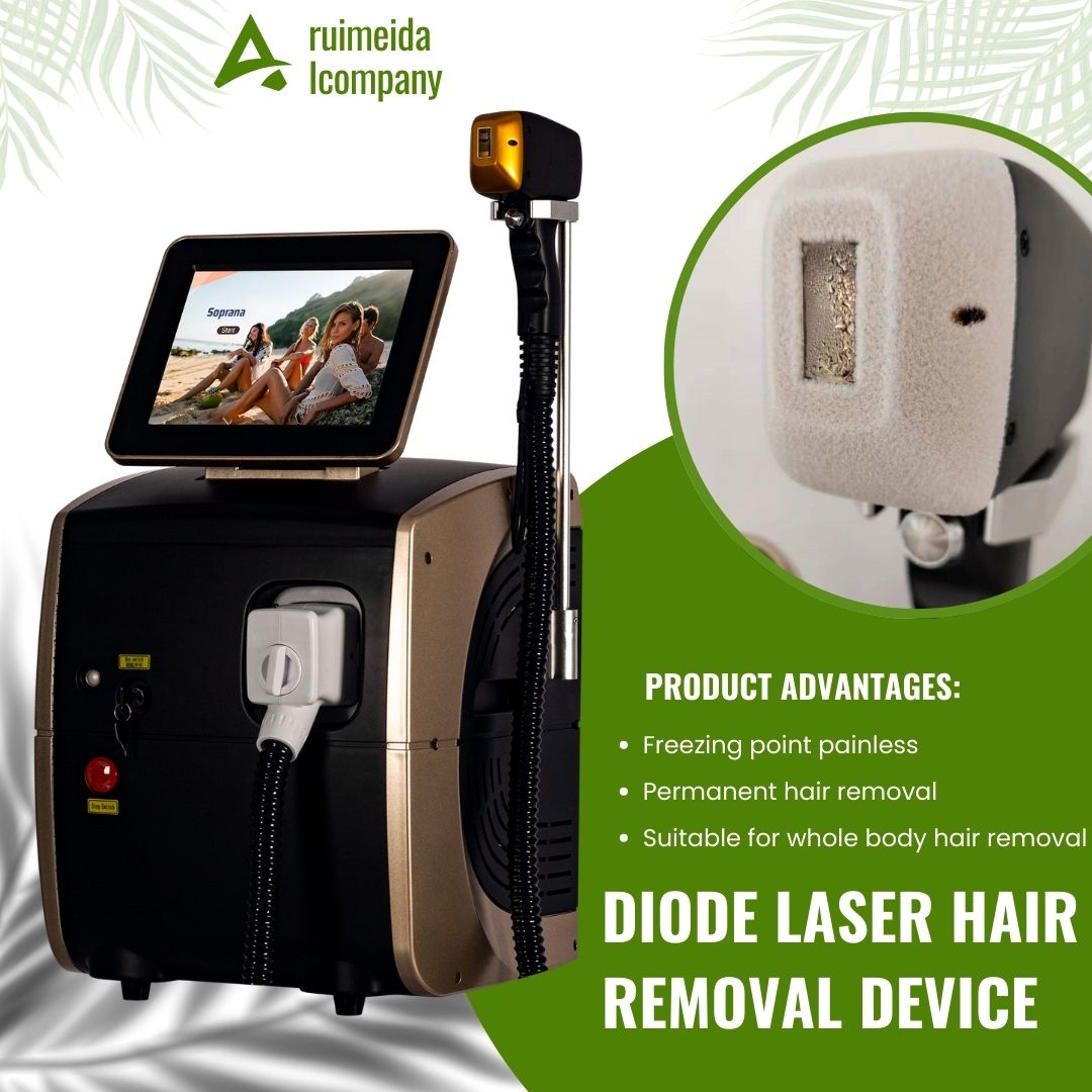 High Power 808nm Professional Diode Laser Hair Removal Machine, 3 Wavelengths (755/808/1064), Ice Platinum, Permanent Depilation for
